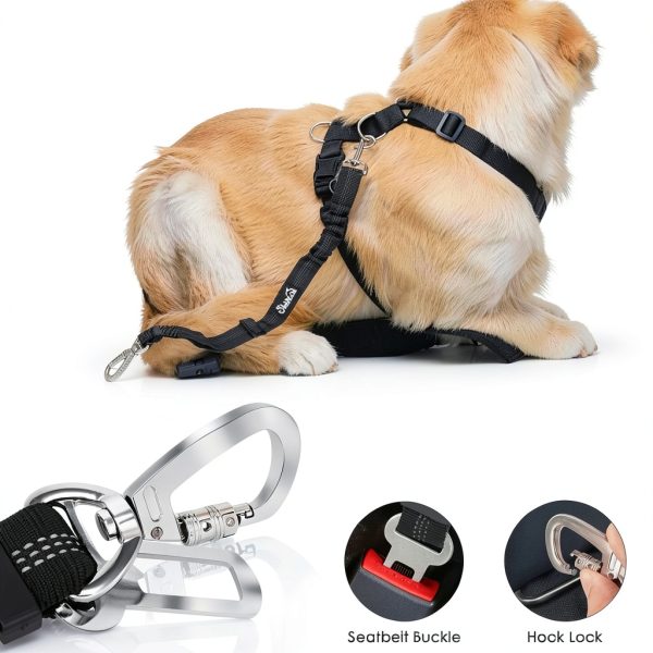 SlowTon Dog Car Harness Breathable Mesh Safety Seatbelt-7