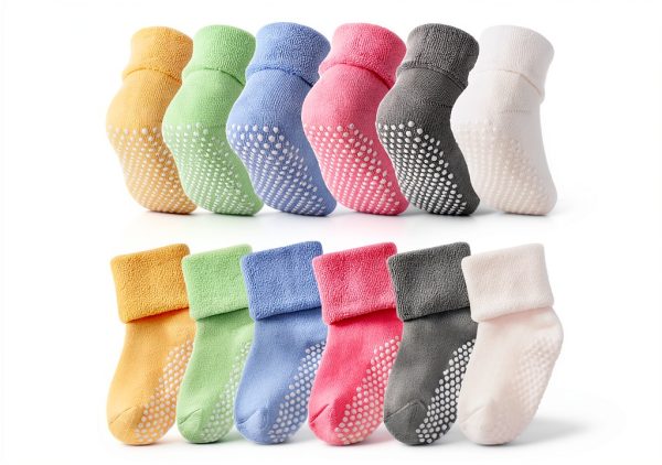 Baby Grip Socks Non Slip Cotton Toddler Socks 6 Pairs-0