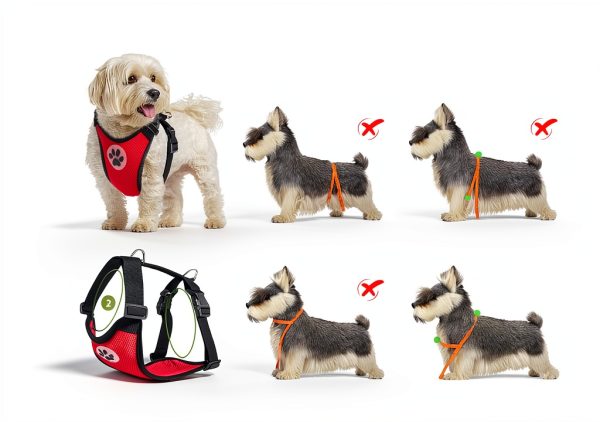 SlowTon Dog Car Harness Breathable Mesh Safety Seatbelt-4