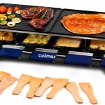 CUSIMAX Raclette Indoor Grill Reversible Plates 8 Pans-0