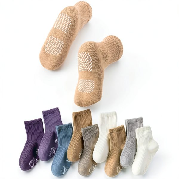 EUFANCE Baby Socks Cotton Anti Slip Grips 9 Pairs-5