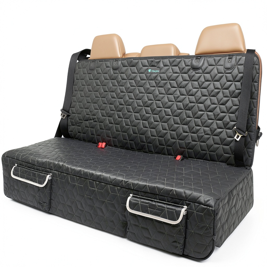 Meginc dog car seat cover installed in an SUV back seat