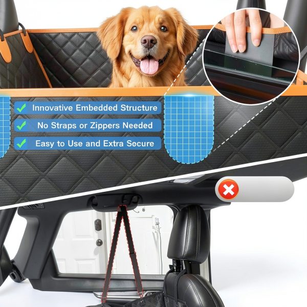 Twesync Hard Bottom Dog Car Seat Cover Waterproof Pet-8