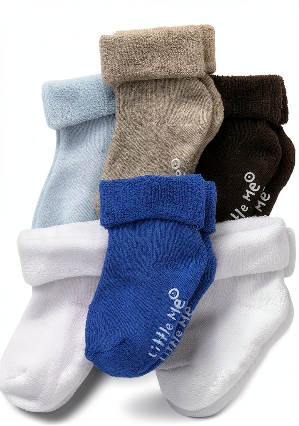 Baby Boys Socks Little Me Cotton Non Skid Soles 6 Pack-1