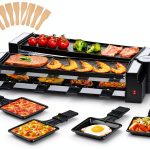 FOHERE Raclette Grill Reversible Plates Rotatable Family-0