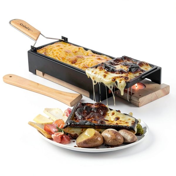 CucinaPro Raclette Grill 440 Black Stainless 1000W Non-Stick Melter-4