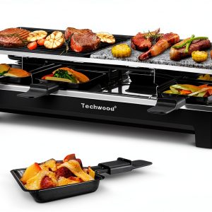 Techwood Raclette Grill Non Stick Stainless Steel-0
