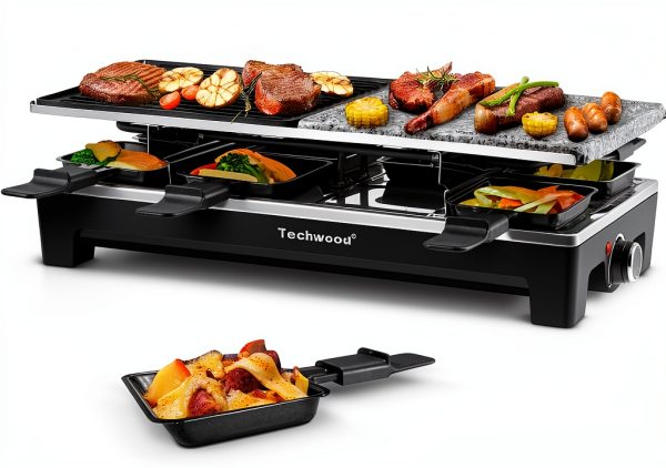 Techwood Raclette Grill Non Stick Stainless Steel-0