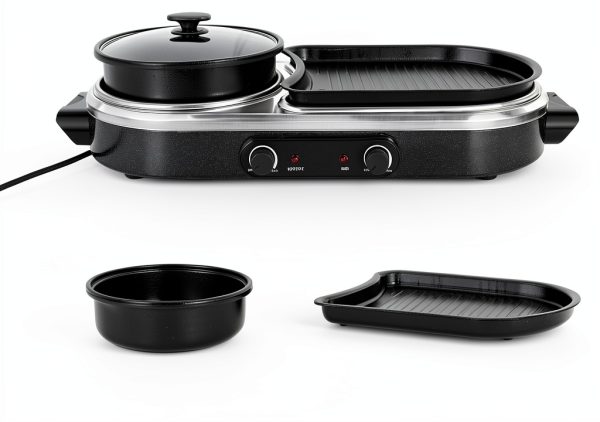 ZXMOTO Electric 2-in-1 Grill Hot Pot Aluminum-1