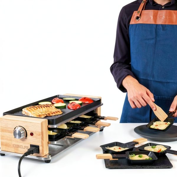 Raclette Grill COKLAI Wooden 3‑Tier Electric-1