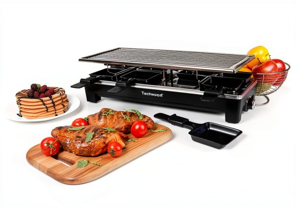 Techwood Stainless Steel Raclette Grill 1500W Modern Design-2