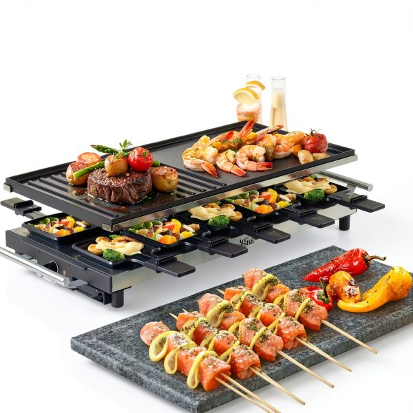 Artestia Electric Raclette Grill Stone 1500W Cast Aluminum-1