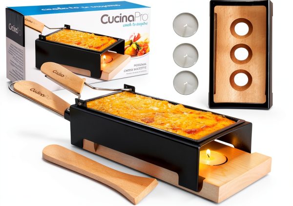 CucinaPro Raclette Grill 440 Black Stainless 1000W Non-Stick Melter-8
