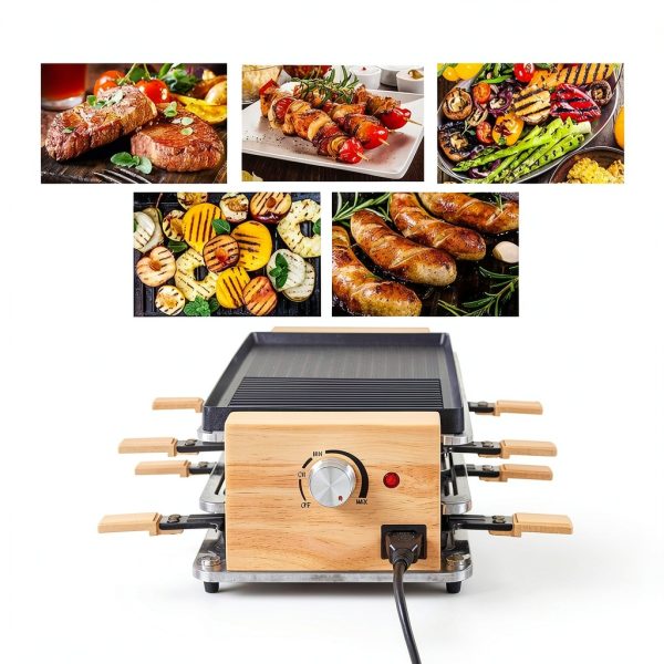 Raclette Grill COKLAI Wooden 3‑Tier Electric-3