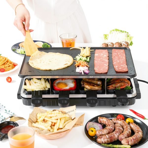 Electric Raclette Grill gzchaox Stainless Double-6