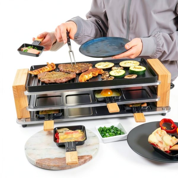 Raclette Grill Stainless Steel 19x8x5in Kitchen-2