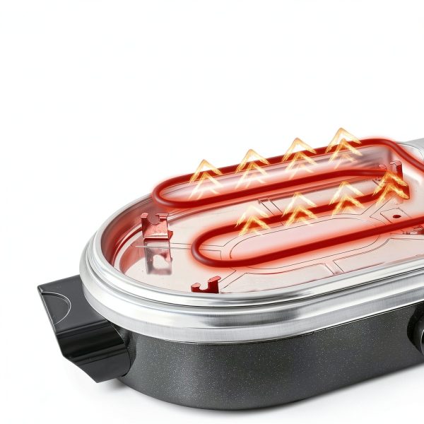 ZXMOTO Electric 2-in-1 Grill Hot Pot Aluminum-3