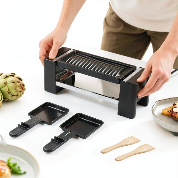 Electric Raclette Grill HengBO Black Steel-5