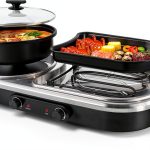 ZXMOTO Electric 2-in-1 Grill Hot Pot Aluminum-0