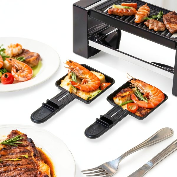Electric Raclette Grill HengBO Black Steel-4