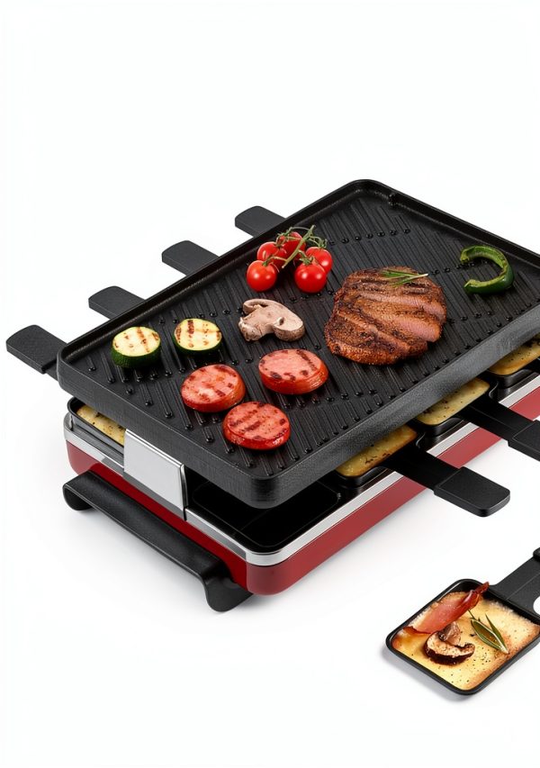 Swissmar Classic Raclette Grill Reversible Cast Iron Red-1