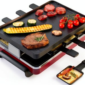 Swissmar Raclette Grill Classic Reversible Cast Iron Plate Red 16.5"-0