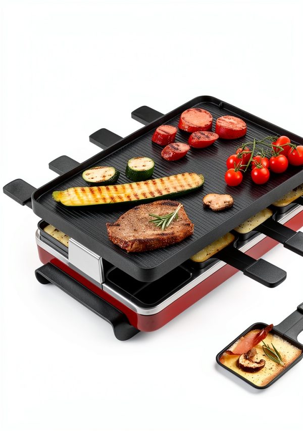 Swissmar Raclette Grill Classic Reversible Cast Iron Plate Red 16.5"-1