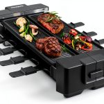 CUSIMAX Raclette Grill 1400W Rotatable Tabletop with 8 Mini Pans Black-0
