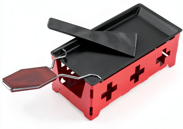 Foldable Raclette Grill TOPINCN Carbon Steel Non‑Stick Red-0