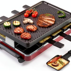 Swissmar Classic Raclette Grill Reversible Cast Iron Red-0