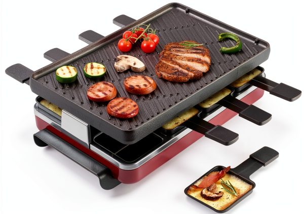 Swissmar Classic Raclette Grill Reversible Cast Iron Red-0
