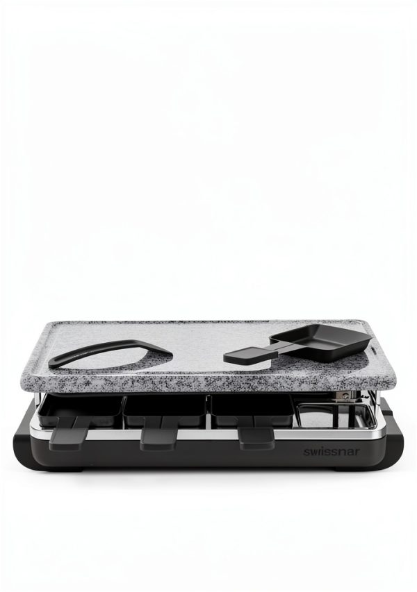 Swissmar 8-Person Red Raclette Grill with Granite Stone Top 1200W-2