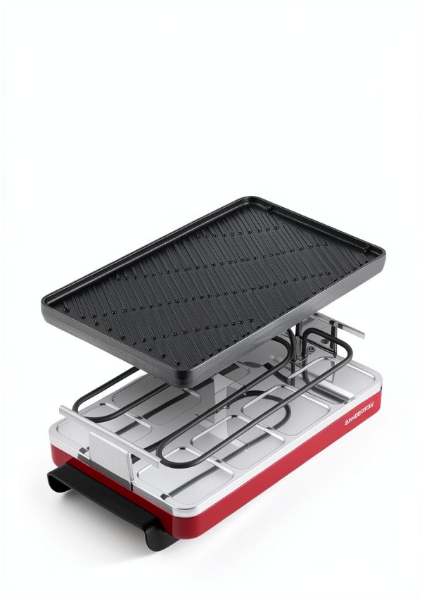 Swissmar Classic Raclette Grill Reversible Cast Iron Red-4