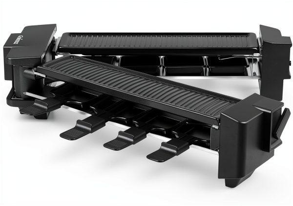 CUSIMAX Raclette Grill 1400W Rotatable Tabletop with 8 Mini Pans Black-7