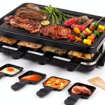 Fajiabao Raclette Grill 1300W Stainless Black Tabletop with 8 Trays-0