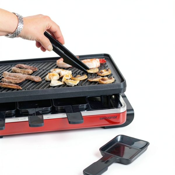 Swissmar Classic Raclette Grill Reversible Cast Iron Red-6