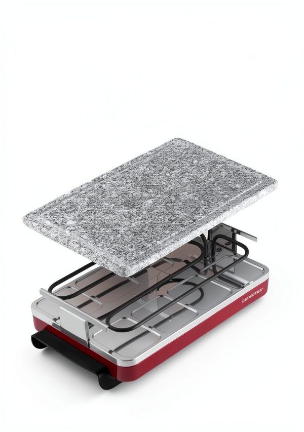 Swissmar 8-Person Red Raclette Grill with Granite Stone Top 1200W-4