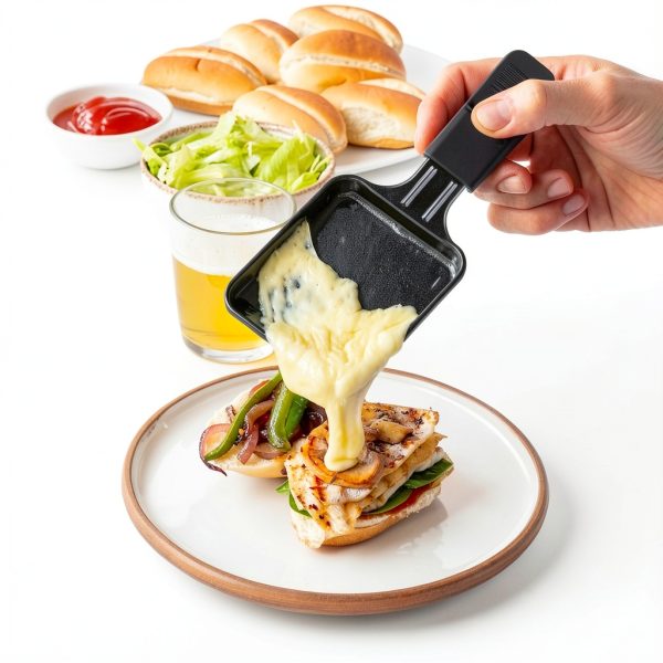 CUSIMAX Raclette Grill 1400W Rotatable Tabletop with 8 Mini Pans Black-3