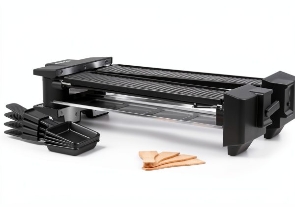 CUSIMAX Raclette Grill 1400W Rotatable Tabletop with 8 Mini Pans Black-4