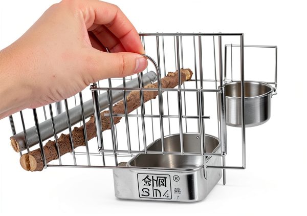 Wrought Iron Bird Carrier Bensmile – Stainless Steel Breathable Cage-2