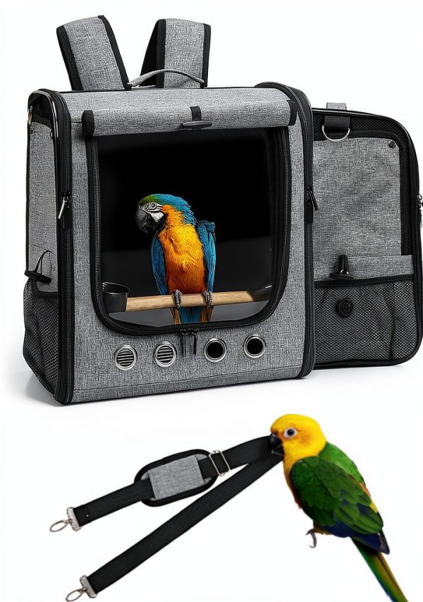 Bird Carrier Bag GRLEAYIE Lightweight Backpack with Transparent Cage-6