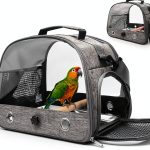 Bird Carrier with Perch Parakeet Travel Carrier Bag Portable Bird Backpack with Plat Breathable Parrot Travel Cage for Small Pets-0