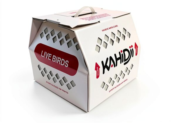 Live Bird Shipping Box KAHI Carrier Economy Size 13x13x10 White Red-5