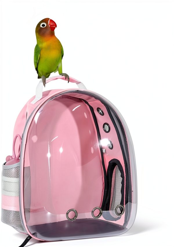 Pink Bird Backpack Carrier JUNIQUTE Ventilated Travel with Feeder-5