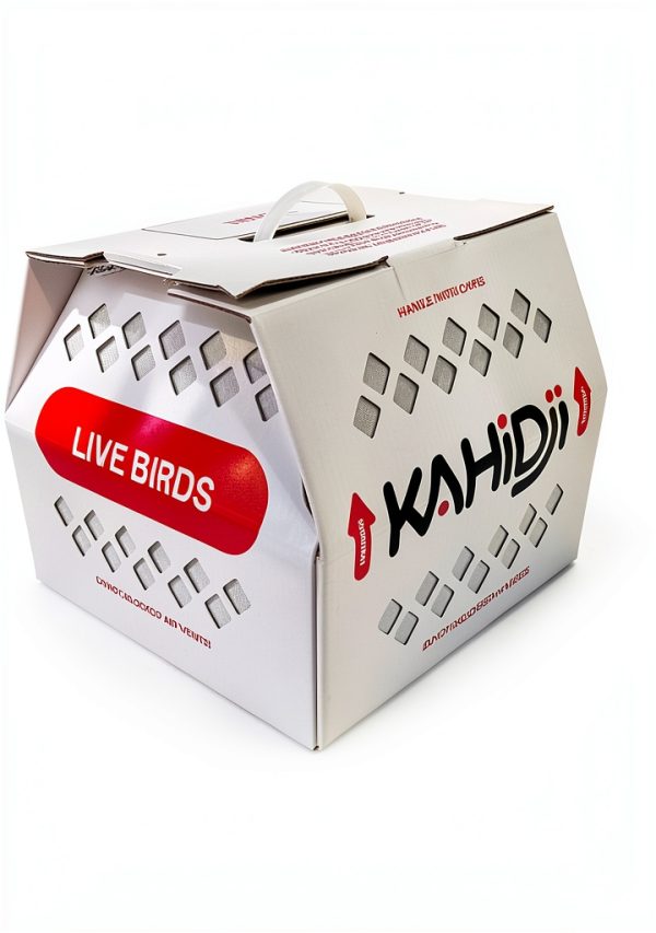 Live Bird Shipping Box KAHI Carrier Economy Size 13x13x10 White Red-2