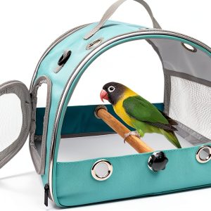 Bird Travel Carrier Wildox Lightweight Breathable Perch Carrier Green-0