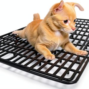 Plastic Mesh Tray for Dogs, Cats & Small Pets – Anti-Leak Crate Floor Grid, Cage Liner for Travel Carriers, Breathable Hygienic Base, Cut-to-Size PP Plastic (Small size15.7x9.4 in)-0