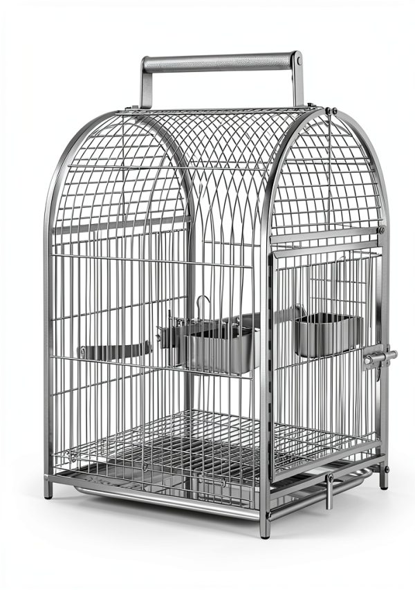 Wrought Iron Bird Carrier Bensmile – Stainless Steel Breathable Cage-1