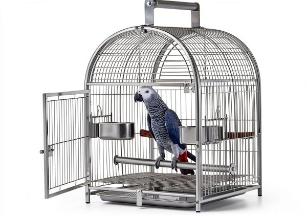 Wrought Iron Bird Carrier Bensmile – Stainless Steel Breathable Cage-0