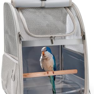 Bird Backpack Carrier Sanmoncare Water Repellent Cage with Perch-0